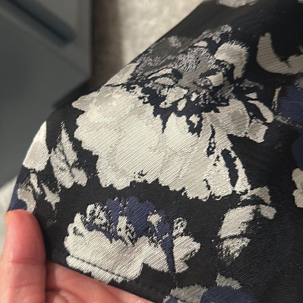 New Eva Franco for Anthropologie Blue/Silver Floral Brocade Midi Dress Sz 8 NWT - Picture 4 of 13